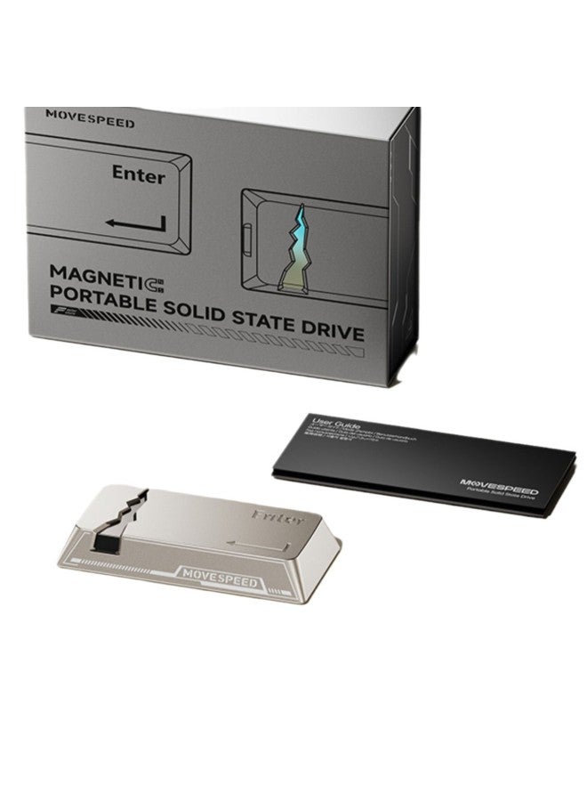 Speed-moving Magnetic Suction Mobile Solid-state Hard Disk High-speed Application IPhone16 Apple 15 Mobile Phone Computer External Hard Disk-Color:Gray 512gb  - Image 5