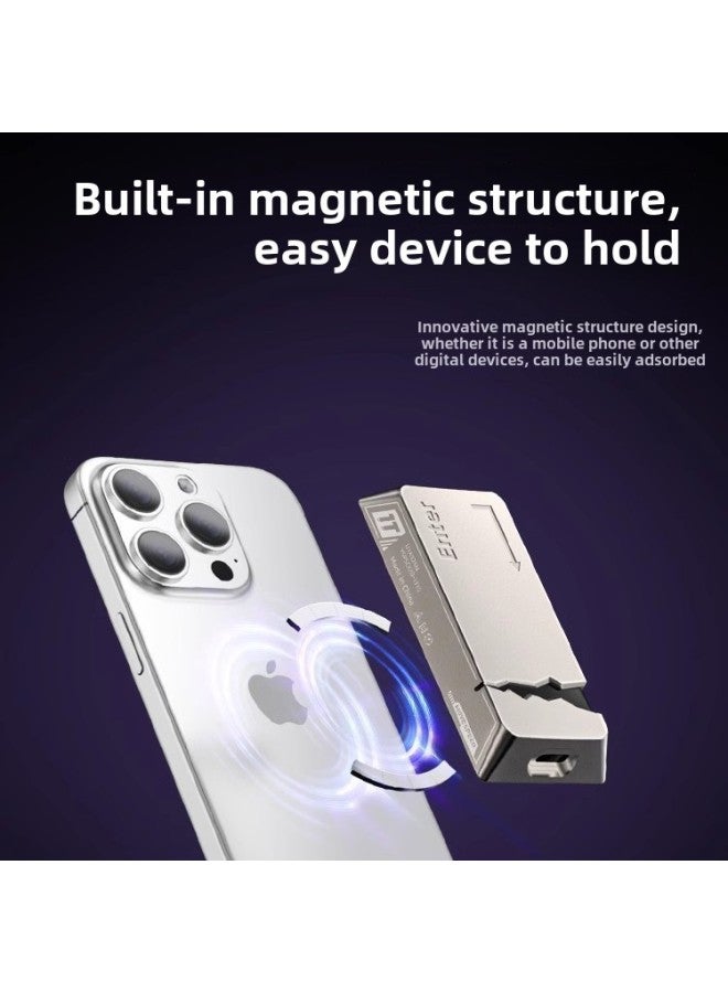 Speed-moving Magnetic Suction Mobile Solid-state Hard Disk High-speed Application IPhone16 Apple 15 Mobile Phone Computer External Hard Disk-Color:Gray 512gb  - Image 3
