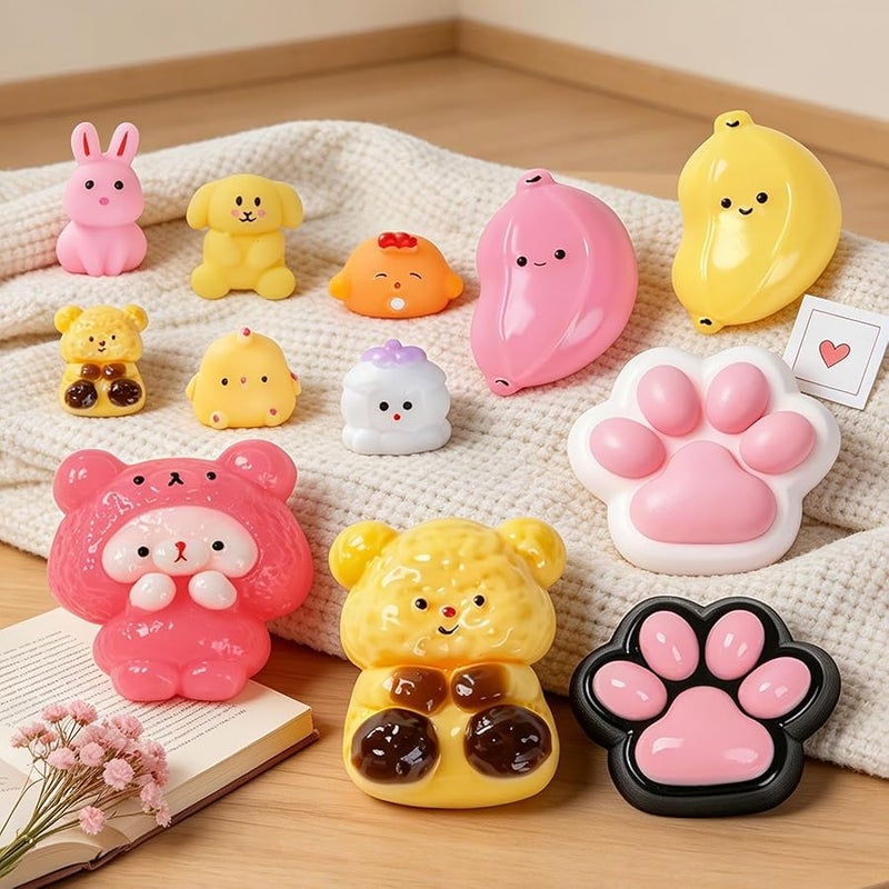 Taba Squishy Fidget Toys 12Pcs, Stress Relief Sensory Squeeze Toys for Kids 4-8 8-12, Kawaii Taba Squishies for Party Favors, Classroom, Birthday Gifts Goodie Bag Stocking Stuffers - Image 2