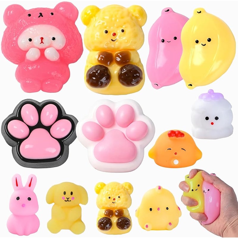 Taba Squishy Fidget Toys 12Pcs, Stress Relief Sensory Squeeze Toys for Kids 4-8 8-12, Kawaii Taba Squishies for Party Favors, Classroom, Birthday Gifts Goodie Bag Stocking Stuffers - Image 1