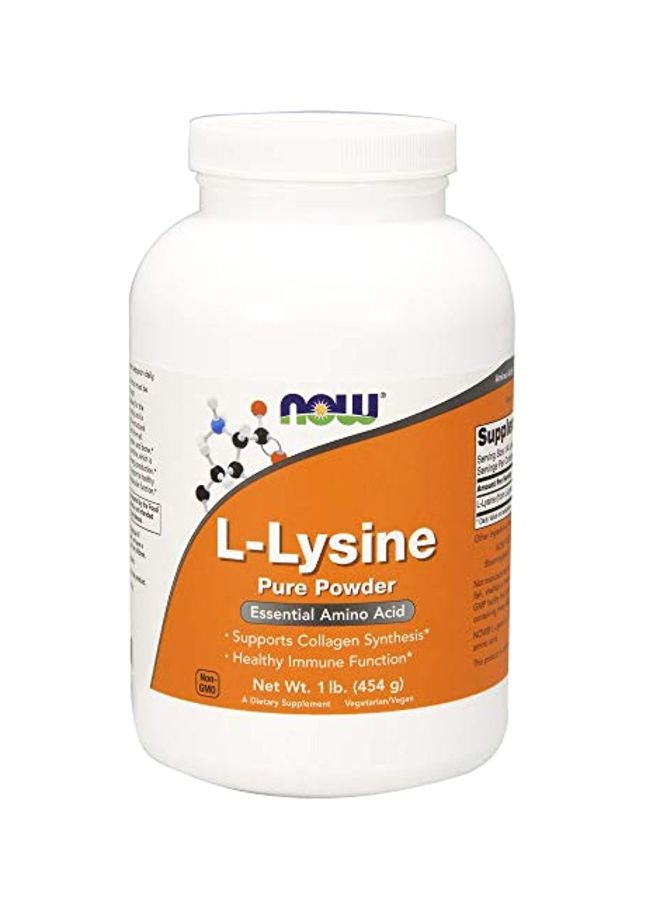 Now Foods L-Lysine Essential Amino Acid Powder 1 lb (454 g) - Image 1