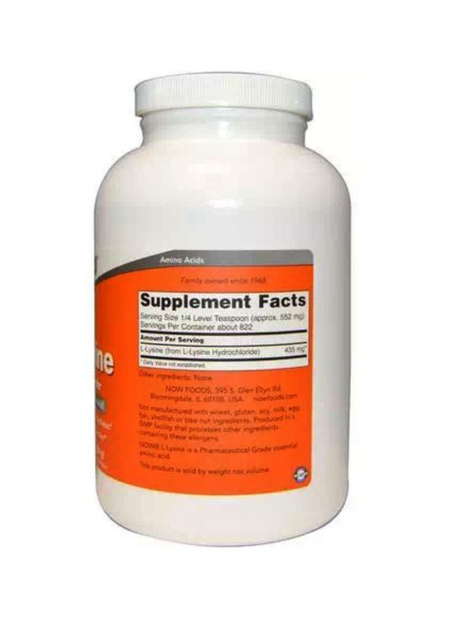 Now Foods L-Lysine Essential Amino Acid Powder 1 lb (454 g) - Image 2