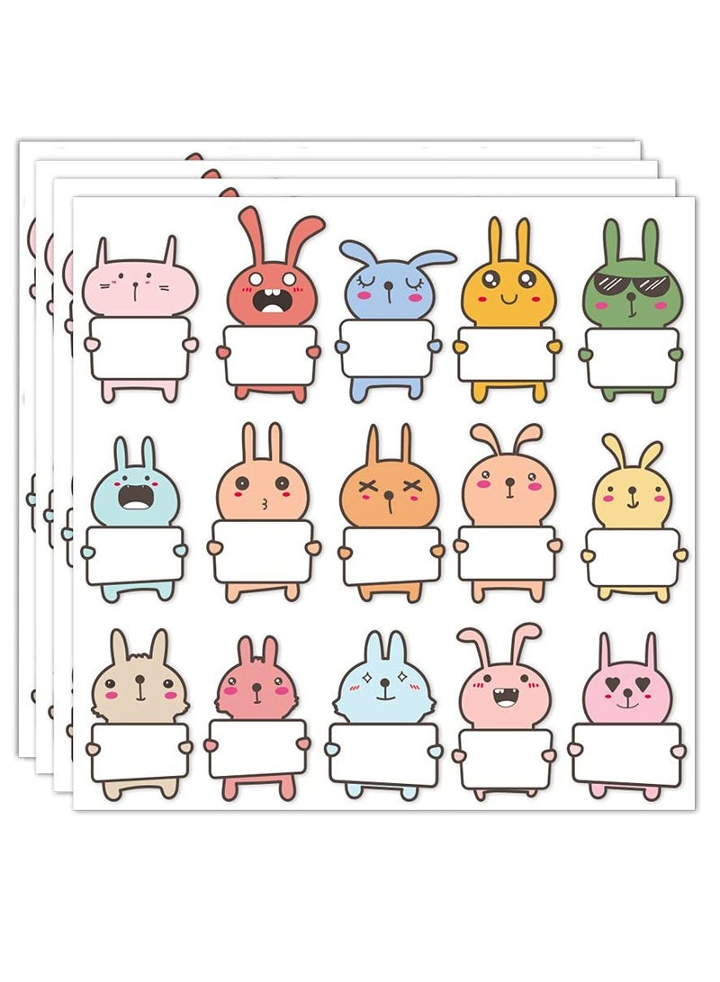 30 Pcs Cute Bunny-Shaped Name Tag Stickers for Kids - Adorable Cartoon Labels for Classroom, Home, and Teacher Incentives - Perfect for School Supplies! - Image 1