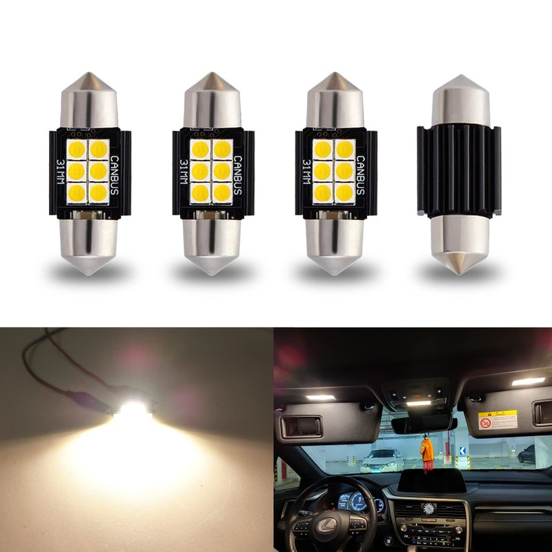 iBrightstar 930V Extremely Bright DE3175 DE3021 Festoon LED Bulbs Error Free 125 31mm for Interior Map Dome Lights and License Plate Courtesy Lights Warm White4500K