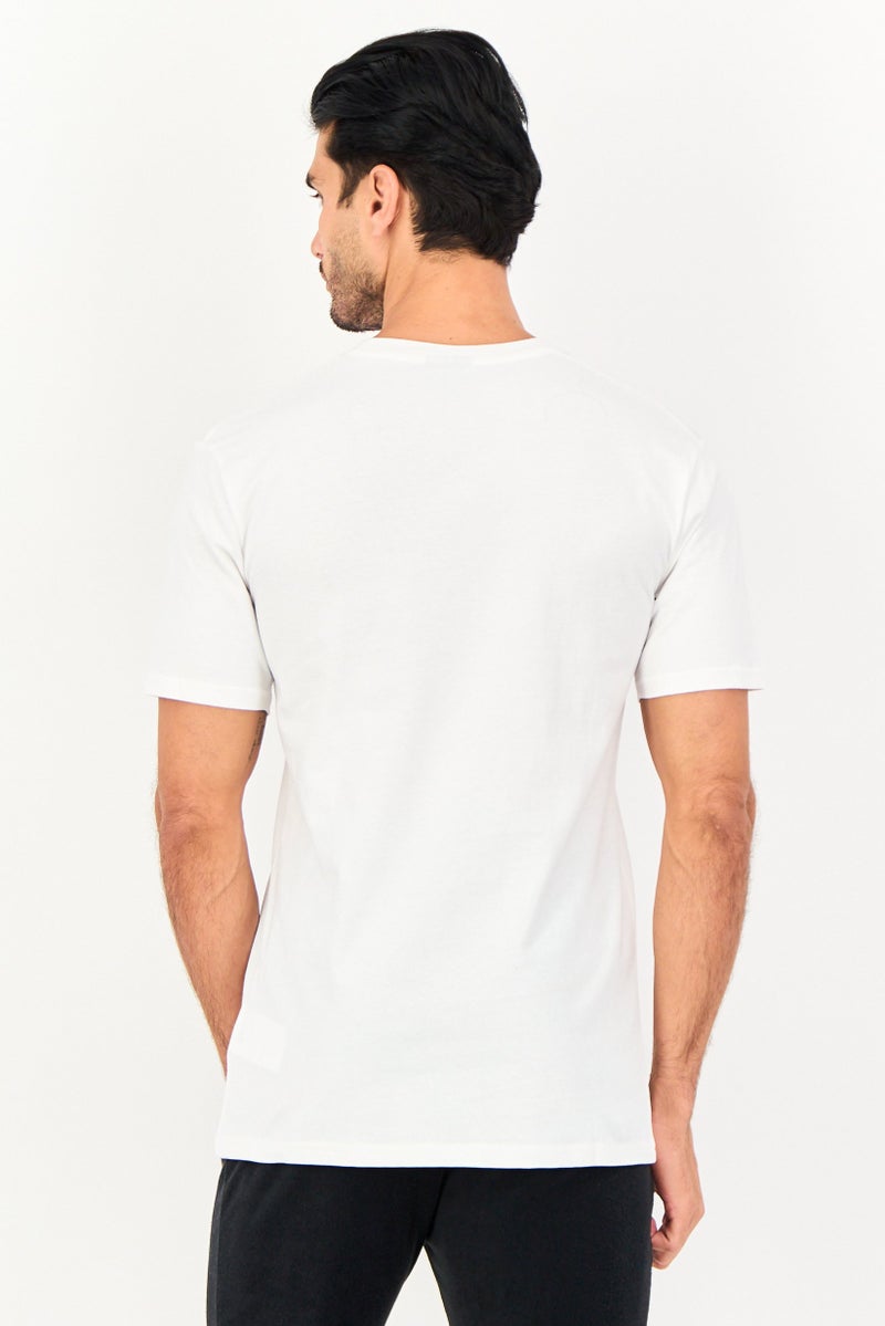 Ellesse Men Sportswear Fit Short Sleeve Outdoor T-Shirt, White - Image 3