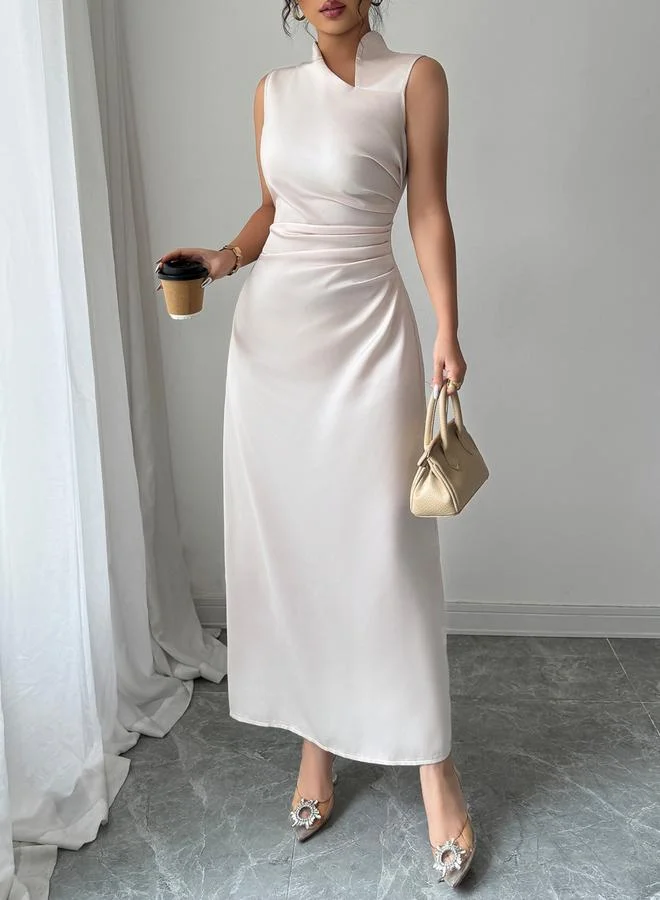 Take Two Beige Sleeveless A-Line Maxi Dress