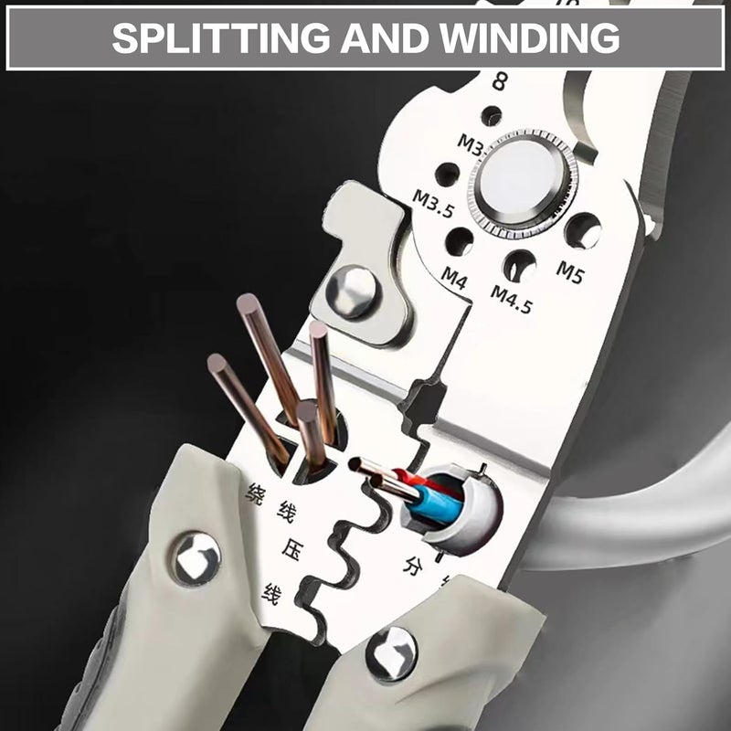 UPTODATETOOLS Multifunctional Wire Stripper Crimper Cable Cutter Plier Professional Electrical Wire Stripping Tool Self Adjusting Wire Stripper and Cutter for Electrical Cable Cutting - Image 3