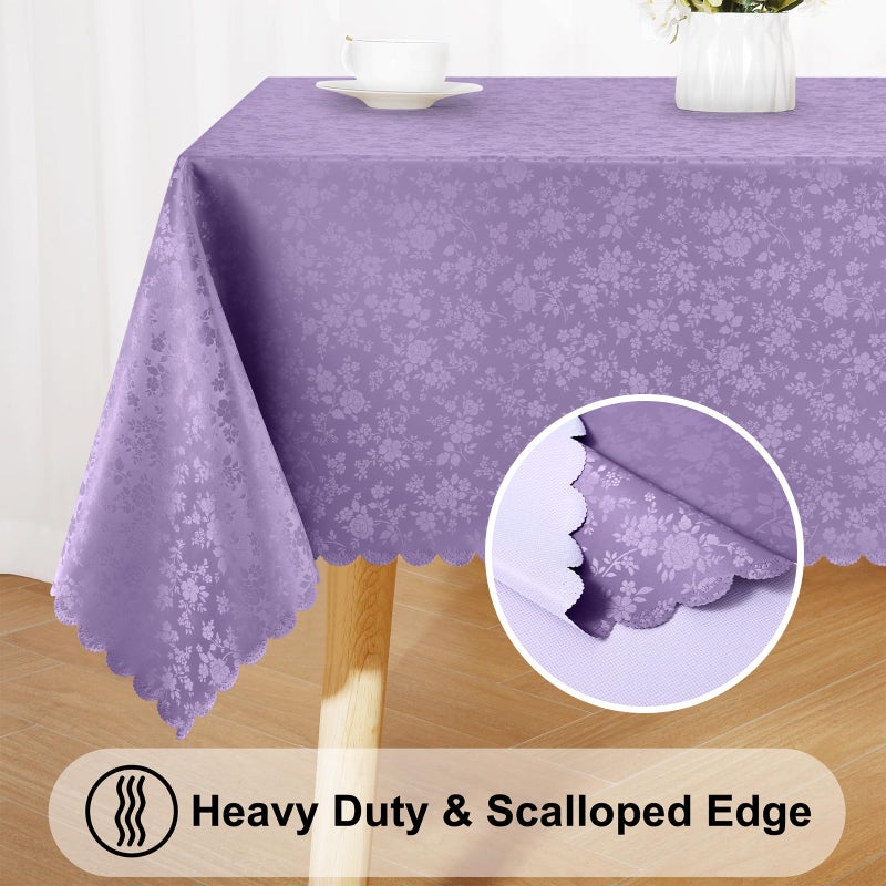 Smiry Rectangle Table Cloth, Waterproof Heavy Duty Vinyl Tablecloths, Wipeable Washable Table Cover for Kitchen and Dining Room (Purple, 54" X 78") - Image 4