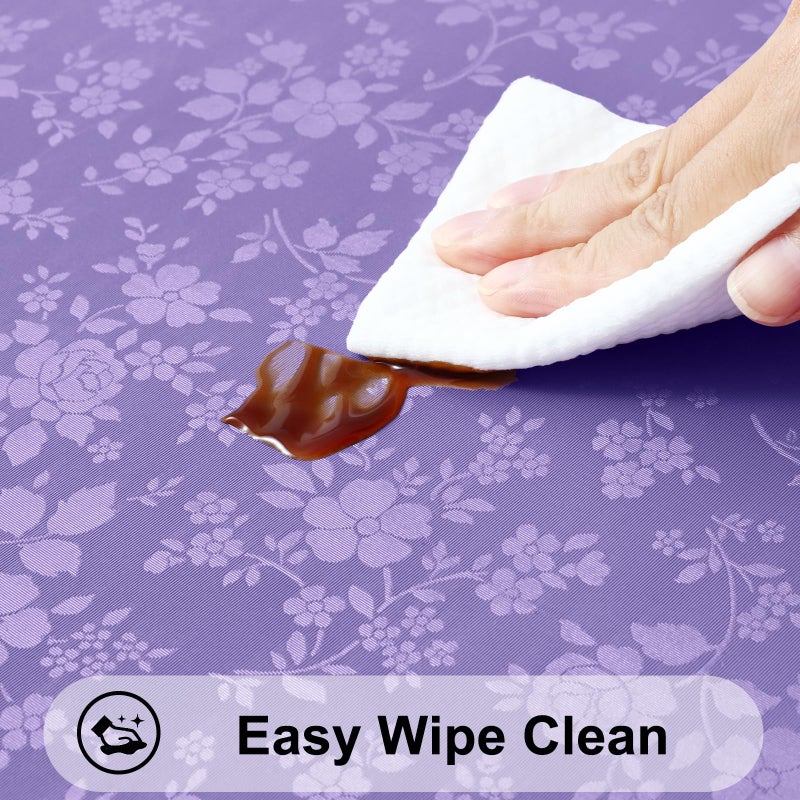 Smiry Rectangle Table Cloth, Waterproof Heavy Duty Vinyl Tablecloths, Wipeable Washable Table Cover for Kitchen and Dining Room (Purple, 54" X 78") - Image 3