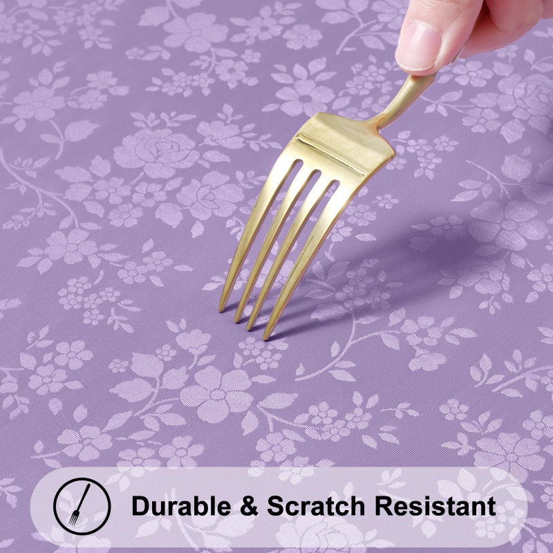 Smiry Rectangle Table Cloth, Waterproof Heavy Duty Vinyl Tablecloths, Wipeable Washable Table Cover for Kitchen and Dining Room (Purple, 54" X 78") - Image 5