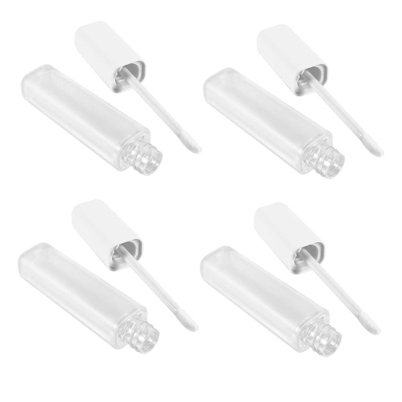 4pcs Frosted Lipstick Tube Set Refillable Lip Gloss Containers for Travel Lip Balm Tube with Cozy Brush Eco-friendly Makeup Storage for Diy Cosmetics - Image 1