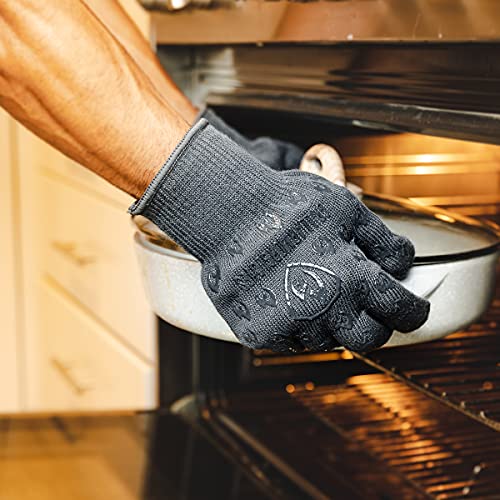 Grill Armor Gloves Grill Armor Oven Gloves 932°F Extreme Heat & Cut Resistant Oven Mitts with Fingers for BBQ, Cooking, Grilling, Baking –Accessory for Smoker, Cast Iron, Fire Pit, Camping, Fireplace, Griddle & More - Image 2
