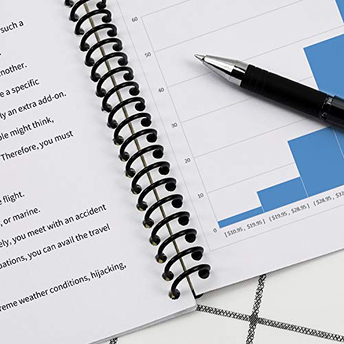 Rayson 5/16" Plastic Spiral Binding Coil, 40 Sheets Capacity, 4:1 Pitch 7.9mm Black Coil Binding Spines for Business and Educational Purposes, Pack of 100 - Image 3