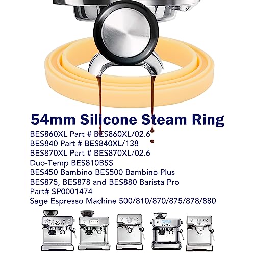 yianteng 1Pcs 54mm Silicone Steam Ring, Grouphead Gasket Seal for Breville Espresso Machine, Coffee Machine Brew Group Head Seal Gasket for Breville/Sage, Replacement 878/870/860/840/810/500/450/875/880 Part - Image 2