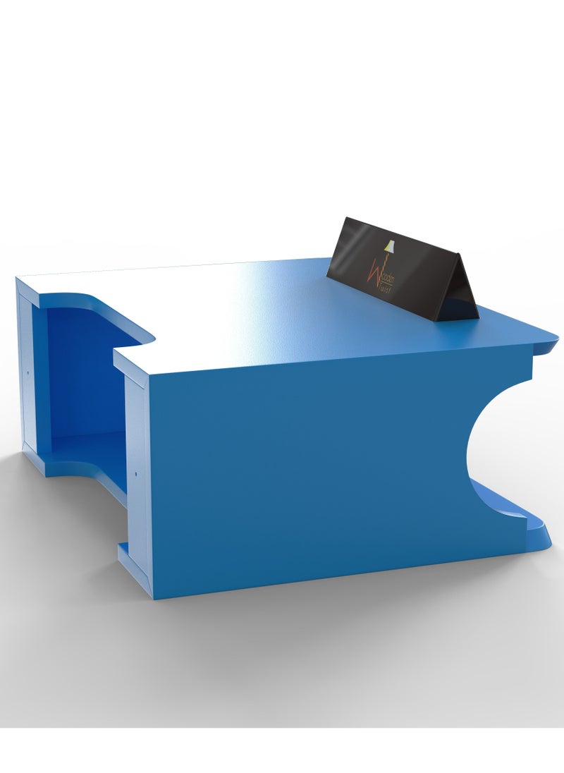Wooden Twist - Wooden Twist Beautiful Design Set top Box Wall Shelf (Blue) - Image 1