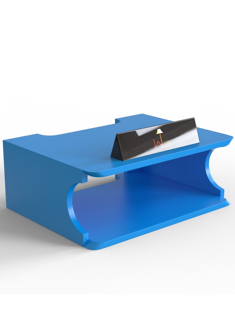 Wooden Twist - Wooden Twist Beautiful Design Set top Box Wall Shelf (Blue) - Image 1
