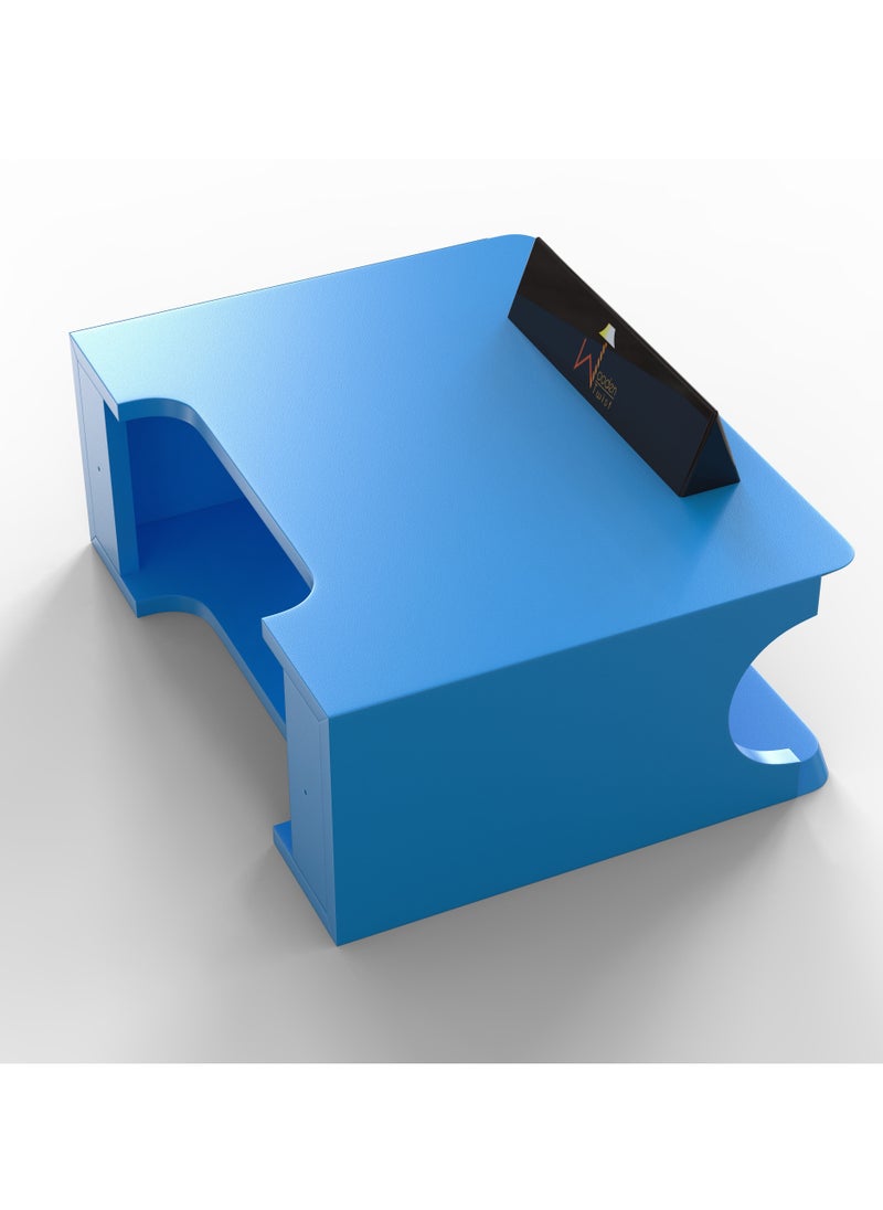 Wooden Twist - Wooden Twist Beautiful Design Set top Box Wall Shelf (Blue) - Image 1