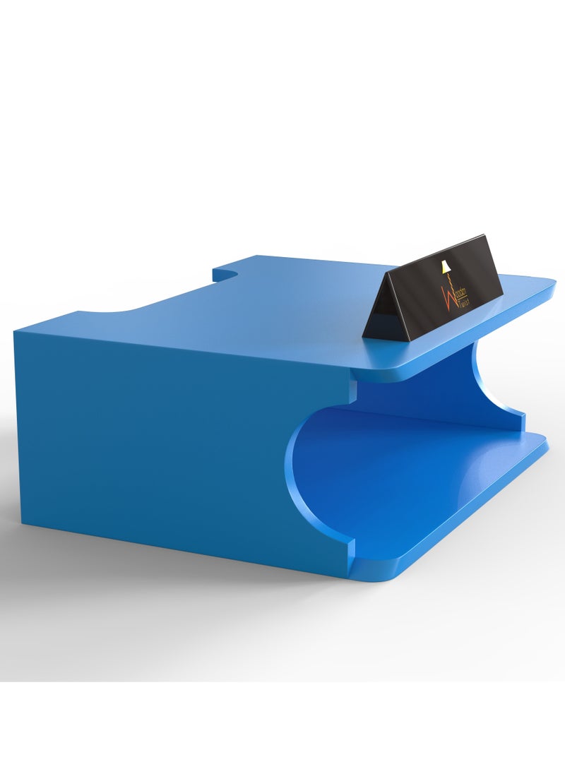 Wooden Twist - Wooden Twist Beautiful Design Set top Box Wall Shelf (Blue) - Image 1