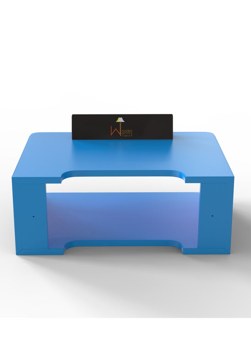 Wooden Twist - Wooden Twist Beautiful Design Set top Box Wall Shelf (Blue) - Image 1