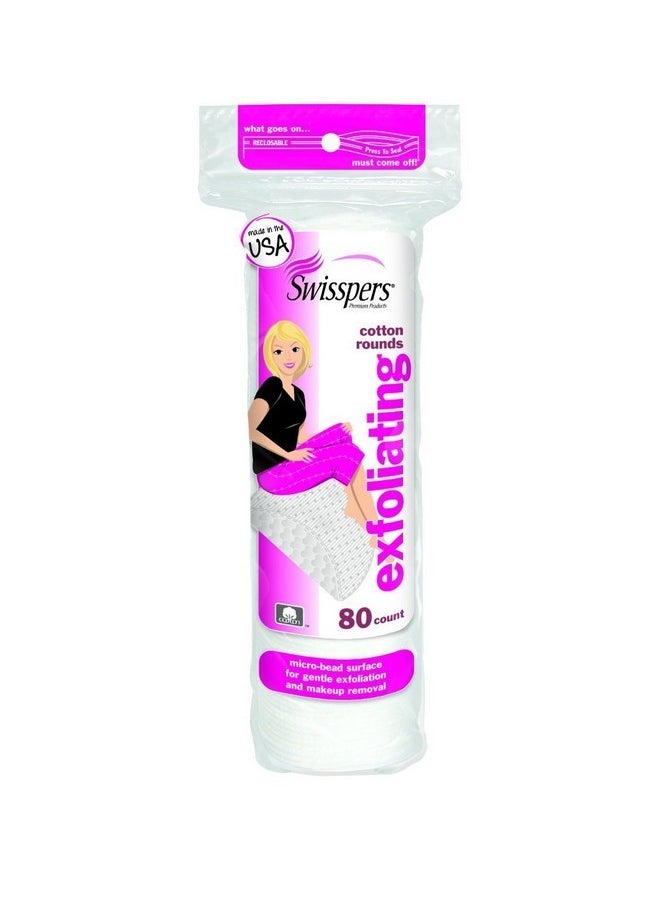 Swisspers - Premium Exfoliating Cotton Rounds 80 Ea (Pack Of 5) - Image 1