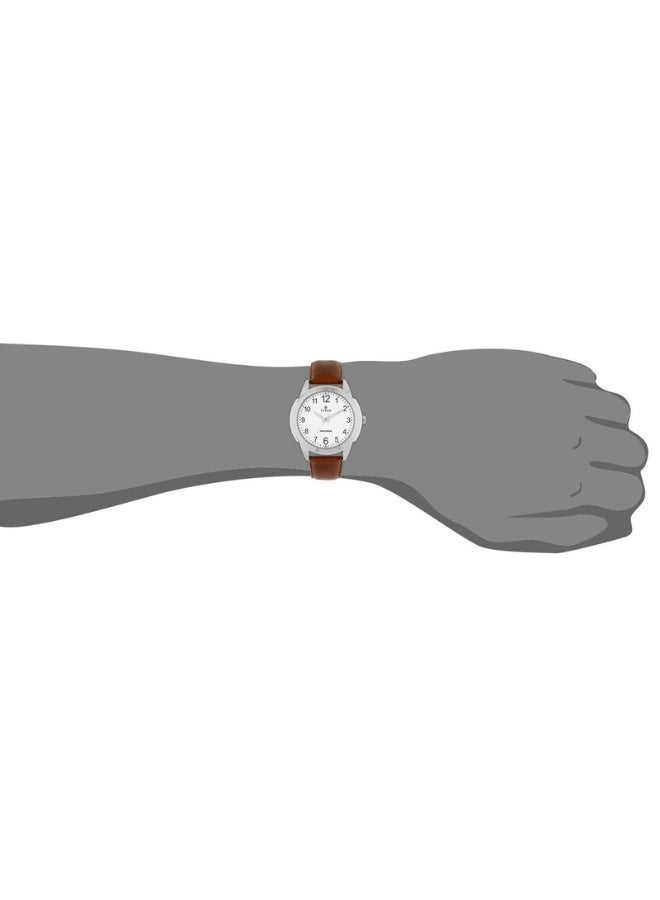 TITAN Analog Round White Dial Brown Leather Strap Watch for Men – 1585SL07 - Image 5