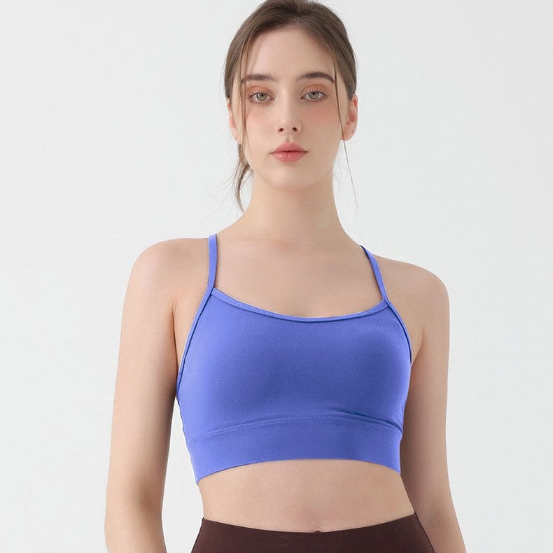 Herringbone Beautiful Back Sports Bra Backless Top Push-Up Bra Suspender Yoga Vest Bubble Wrap Bra - Image 3