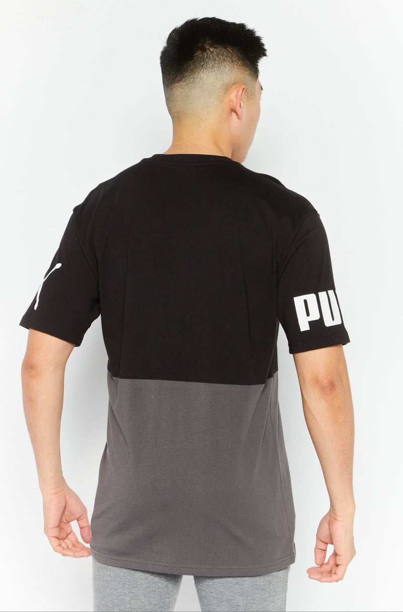 PUMA تي شيرت رياضي للرجال مناسب في الهواء الطلق بأكمام قصيرة، رمادي - Image 3