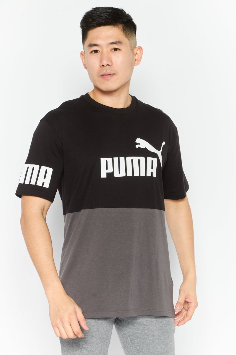 PUMA تي شيرت رياضي للرجال مناسب في الهواء الطلق بأكمام قصيرة، رمادي - Image 1