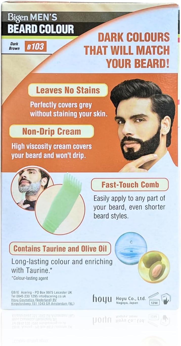Bigen Men's No Ammonia Beard Color - Dark Brown B103 - Image 2