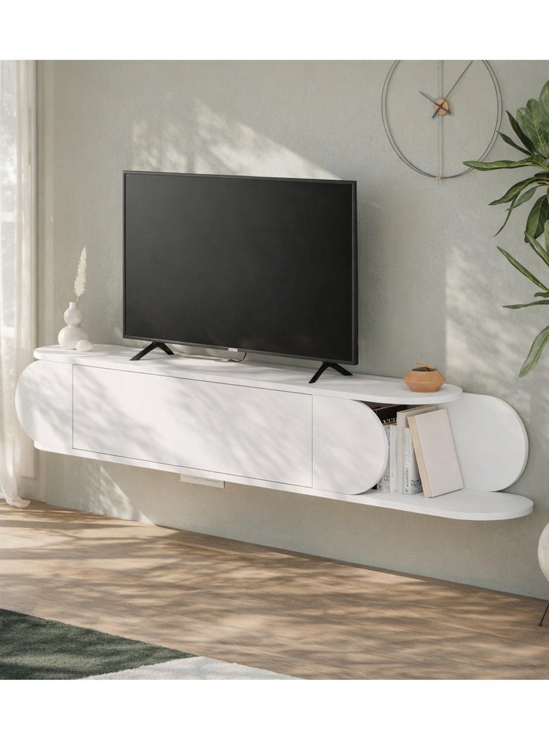 Mourah Home Tone TV Stand - White-White - Image 1