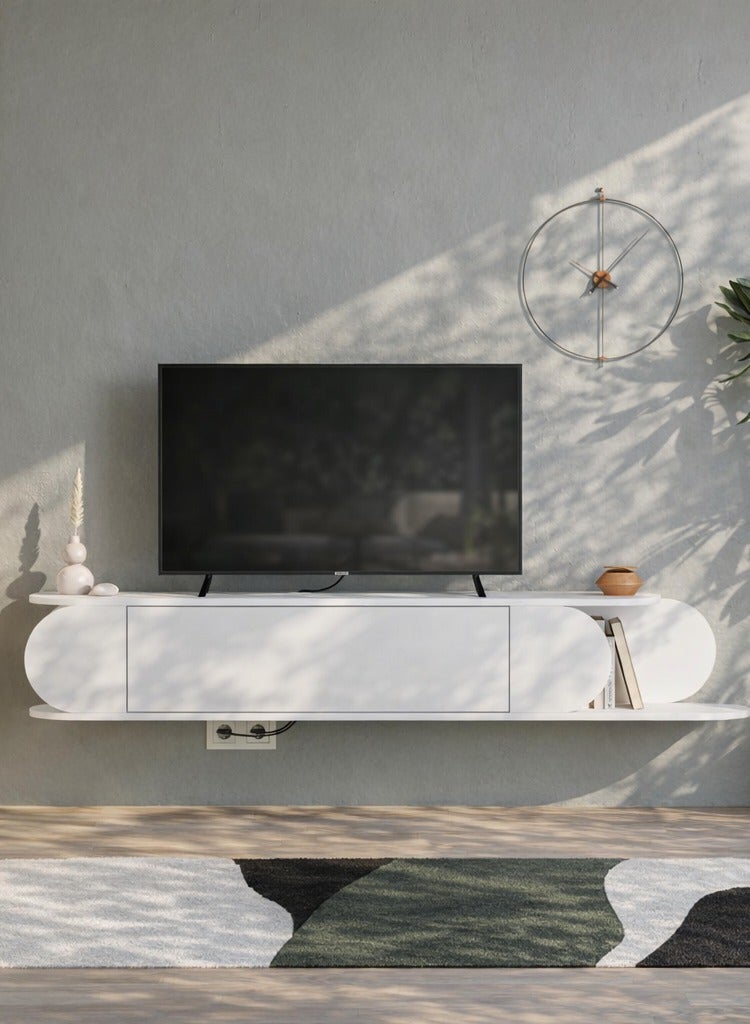 Mourah Home Tone TV Stand - White-White - Image 2