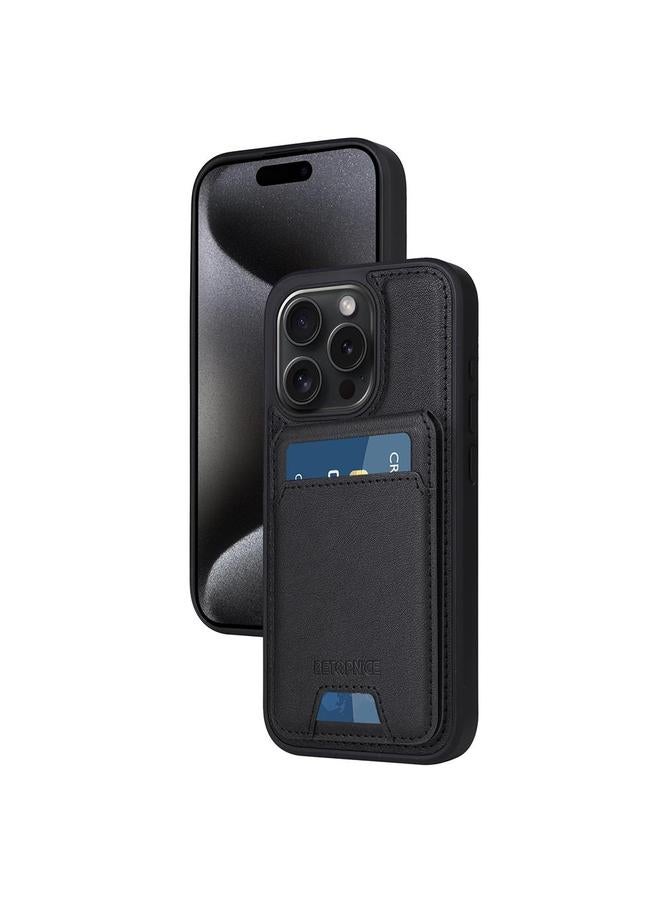 Case For iPhone 15 Pro Vertical Flip Detachable MagSafe Wallet Phone Case