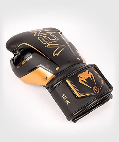 Venum Elite Evo Boxing Gloves - Black/Bronze - Image 5