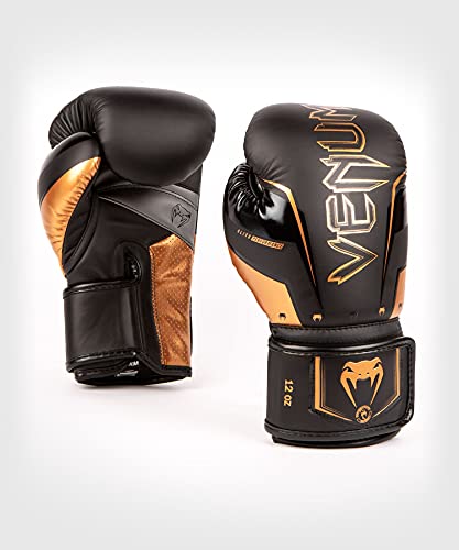 Venum Elite Evo Boxing Gloves - Black/Bronze - Image 2