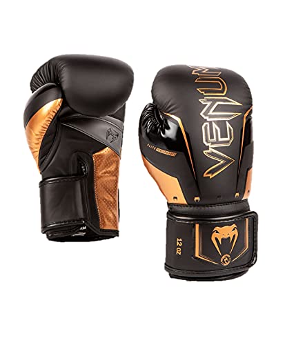Venum Elite Evo Boxing Gloves - Black/Bronze - Image 1
