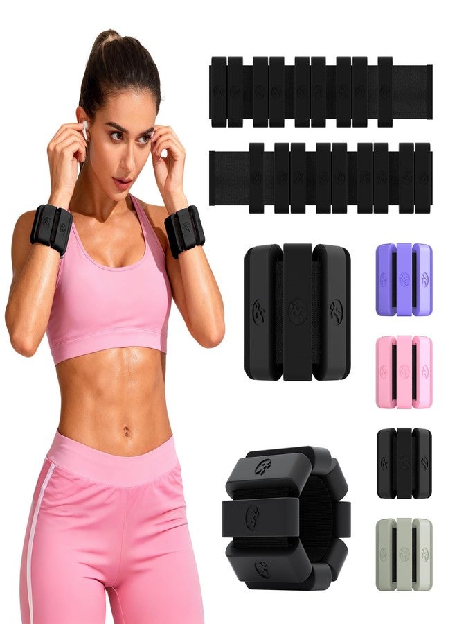 Sonkoloro Adjustable Wrist Weights for Women Men, Leg Weights for Women 0.75lb-1lb Each for Walking, Yoga, Dance, Barre, Gym (Black, 2.2 lb (2pcs)) - Image 1