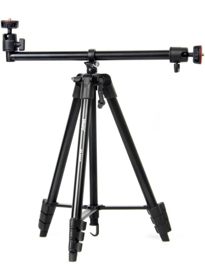 جيه ماري حامل ثلاثي القوائم KP-2207 خفيف الوزن ومحمول من الألومنيوم، حامل متعدد الوظائف قابل للتعديل مع إمالة 360 درجة، ولوحة سريعة الفك، وتوافق عالمي مع كاميرات DSLR والهواتف المحمولة وأضواء التعبئة للسفر والتصوير في الهواء الطلق مع دعم قوي وثبات - Image 1