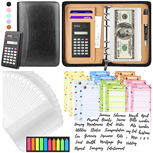 Nefeeko Budget Binder with Zipper Envelopes, Cash Envelopes for Budgeting, A6 PU Leather Budget Planner 2026 with Cash Envelopes Calculator, Bill Money Organizer for Cash Saving Budget System Wallet - Image 1