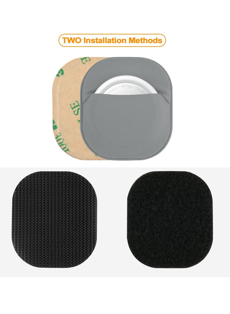 Excefore Airtag Holder Case Sticker Cover, 2 Pack Stick-On Mount Airtag Case Compatible with Apple Airtags for TV Remote Luggage Bike Car Laptop, Gray - Image 4