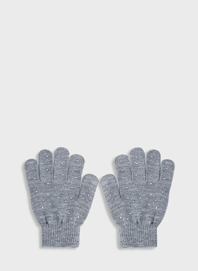 ELLA Diamante Winter Beanie  & Glove Set