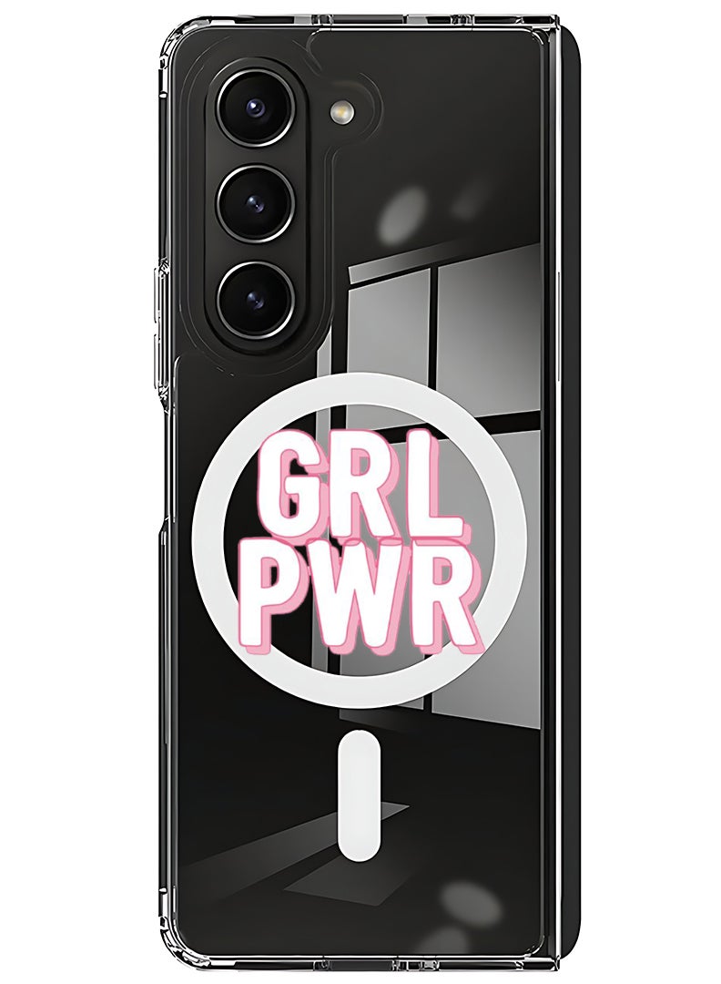 Theodor Magnetic Case for Samsung Galaxy Z Fold 6 Compatible with MagSafe Wireless Charging, Shockproof Phone Bumper Cover Girl power 2 - Image 1