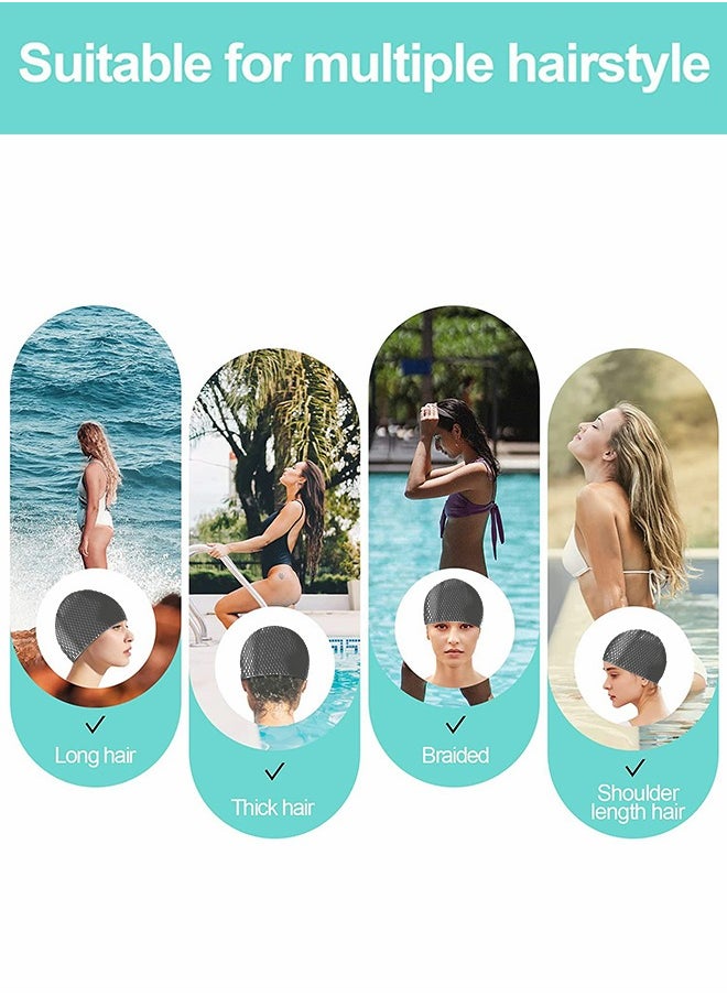 GROIC - Swimming Caps Silicone Swimming Hat Pool Waterproof Sports Adult Swimwear Accessories Comfortable Bathing Cap for Adult Black - Image 1