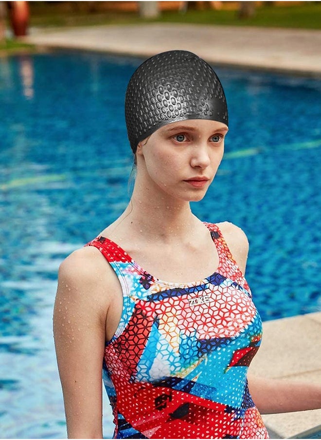 GROIC - Swimming Caps Silicone Swimming Hat Pool Waterproof Sports Adult Swimwear Accessories Comfortable Bathing Cap for Adult Black - Image 1
