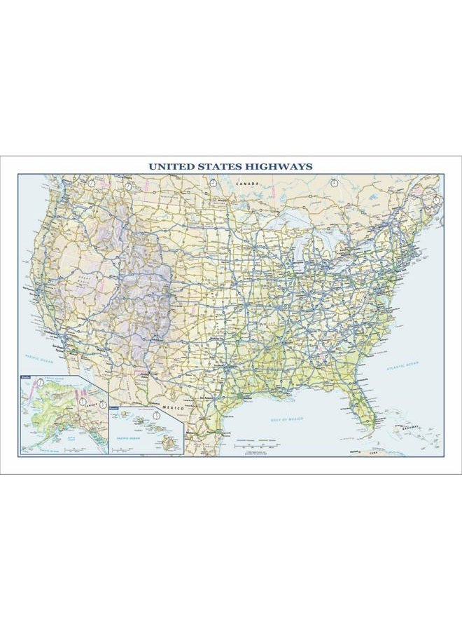 Globe Turner USA Interstate Highways Wall Map - 22.75" x 15.5" Paper - Image 1