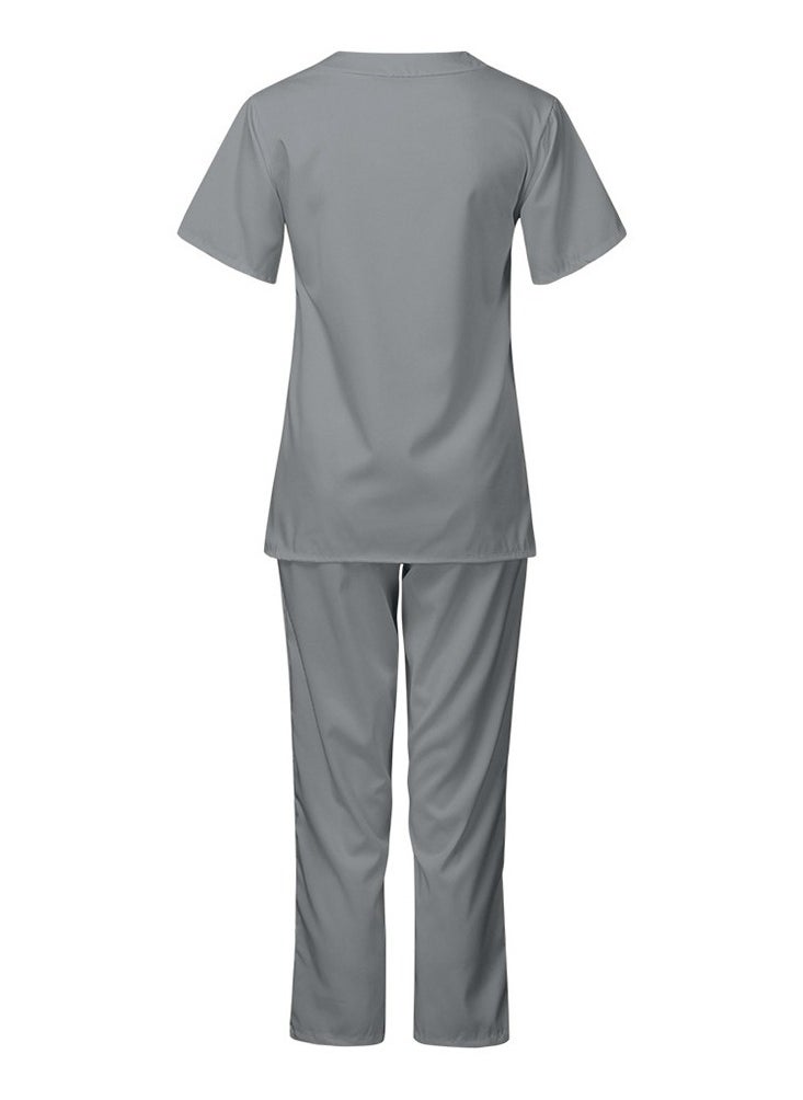 Medical Uniform Scrubs Set Fast Dry V-Neck Top and Loose Pants Suit Grey - pzsku/Z97C30EBE4C5B8E62AD41Z/45/_/1731033927/96235305-882c-48e6-ad05-a03ff1e2d359