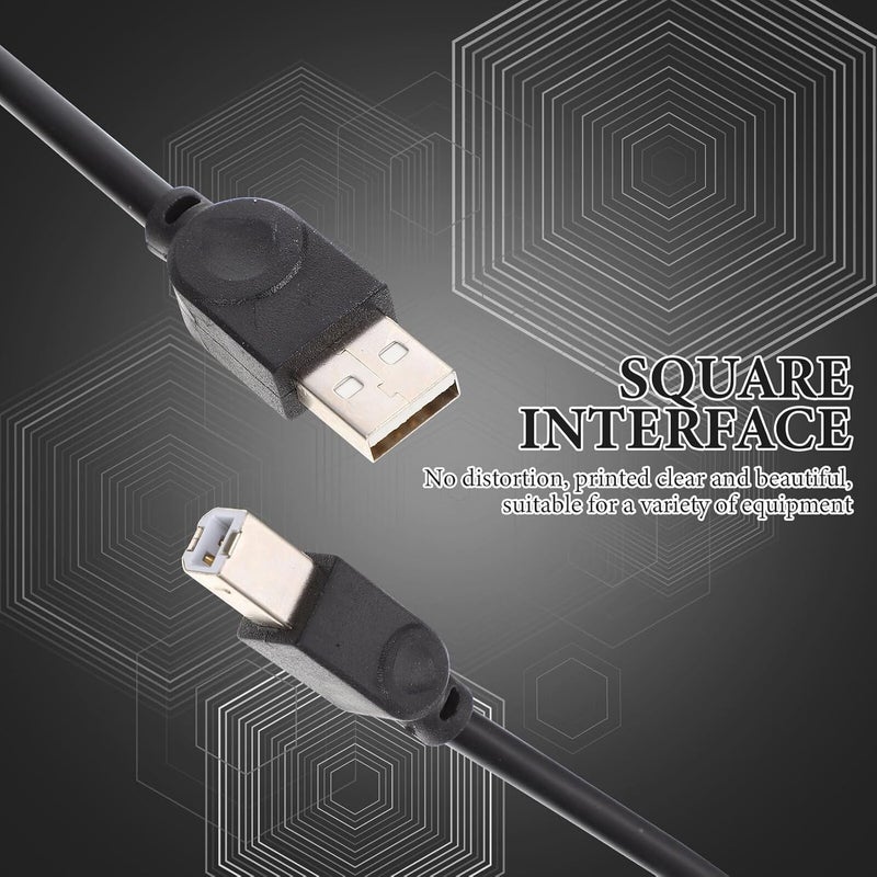 كابل طابعة USB بنواة نحاسية من الجيل 2.0، طوله 5 أمتار، لونه أسود، يُستخدم مع آلات الفاكس والماسحات الضوئية، كابل USB عالمي للاتصال بطابعات الكمبيوتر. - Image 3