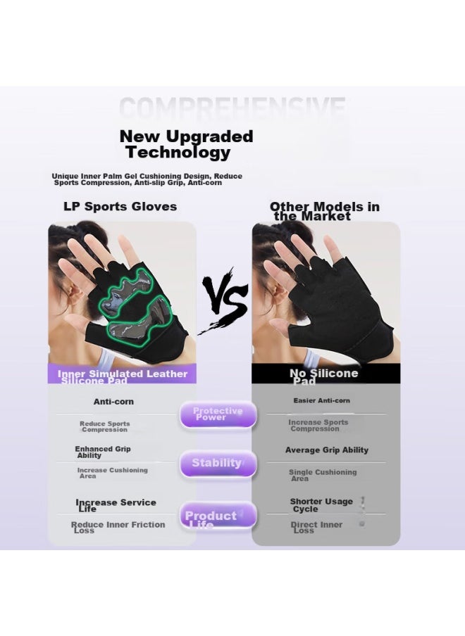 LP Lp Fitness Gloves For Sports, Cycling, Boxing, Tactical, Pull-up Bar, Bicycle, Chin-up Training, Weightlifting, Non-slip, Fingerless  - Image 1