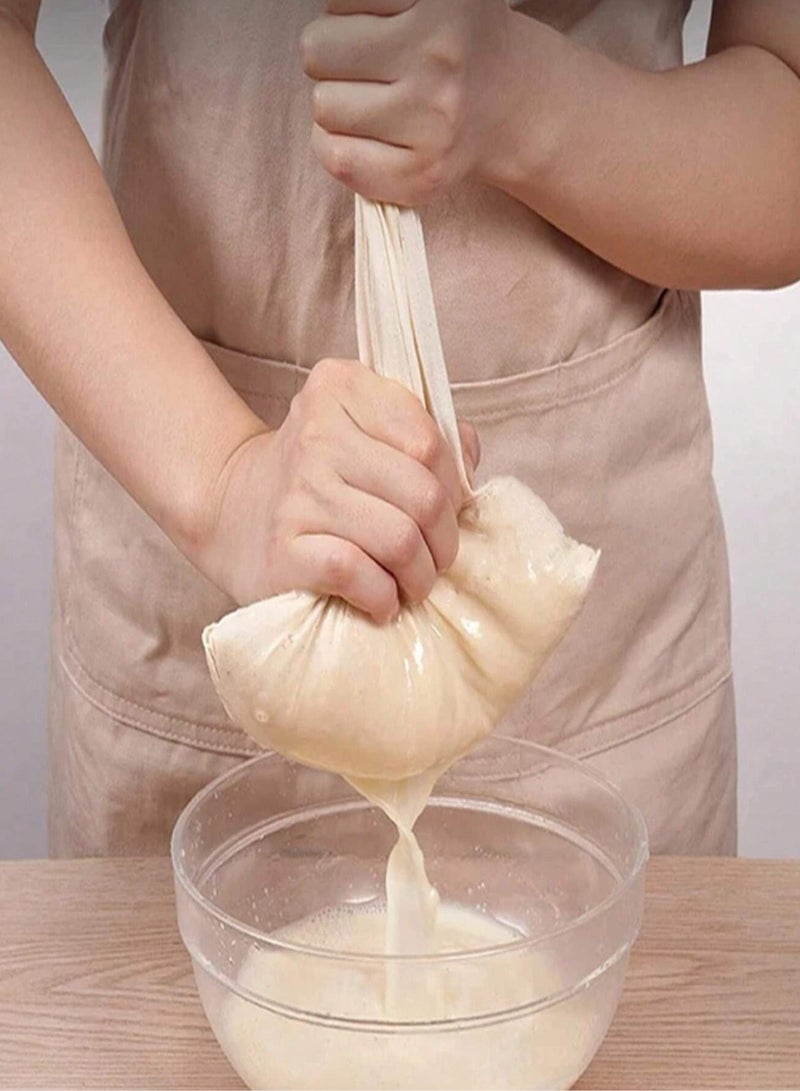 4-Piece Cotton Cheesecloth Filter Bags – Thick Reusable Gauze Bags for Herbs, Broth, Soy Milk, Butter, Coffee & Tofu Making (15×20cm or 20×30cm)  - Image 4