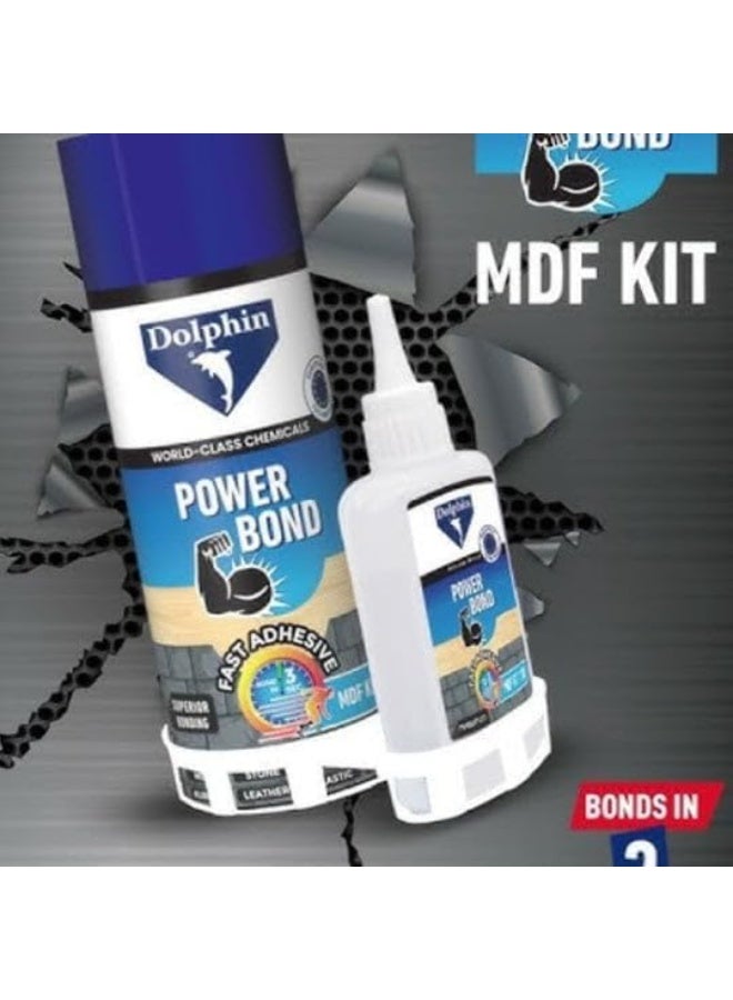 Dolphin Fast Adhesive Power Bond MDF Kit 200ML – Multi-Purpose Super Glue with Activator – Strong Wood, Metal, Plastic, Fabric & Nail Bonding – Quick-Drying, Safe, and Heavy-Duty - Image 2