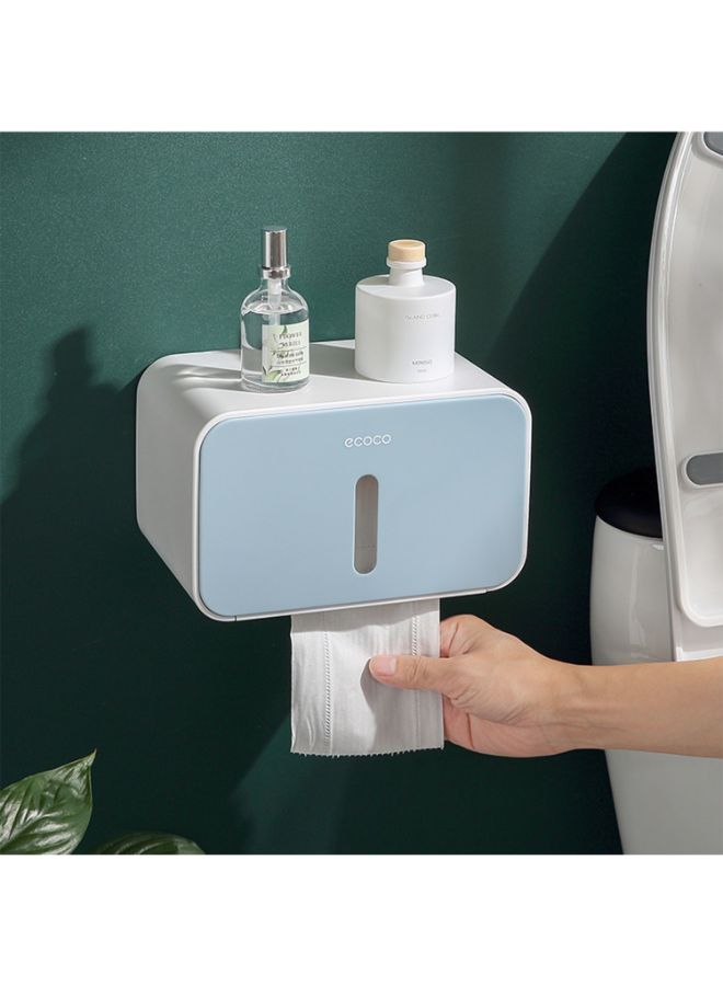 NIBEMINENT Waterproof Wall Mounted Paper Roll Tissue Box Blue/Grey - Image 2